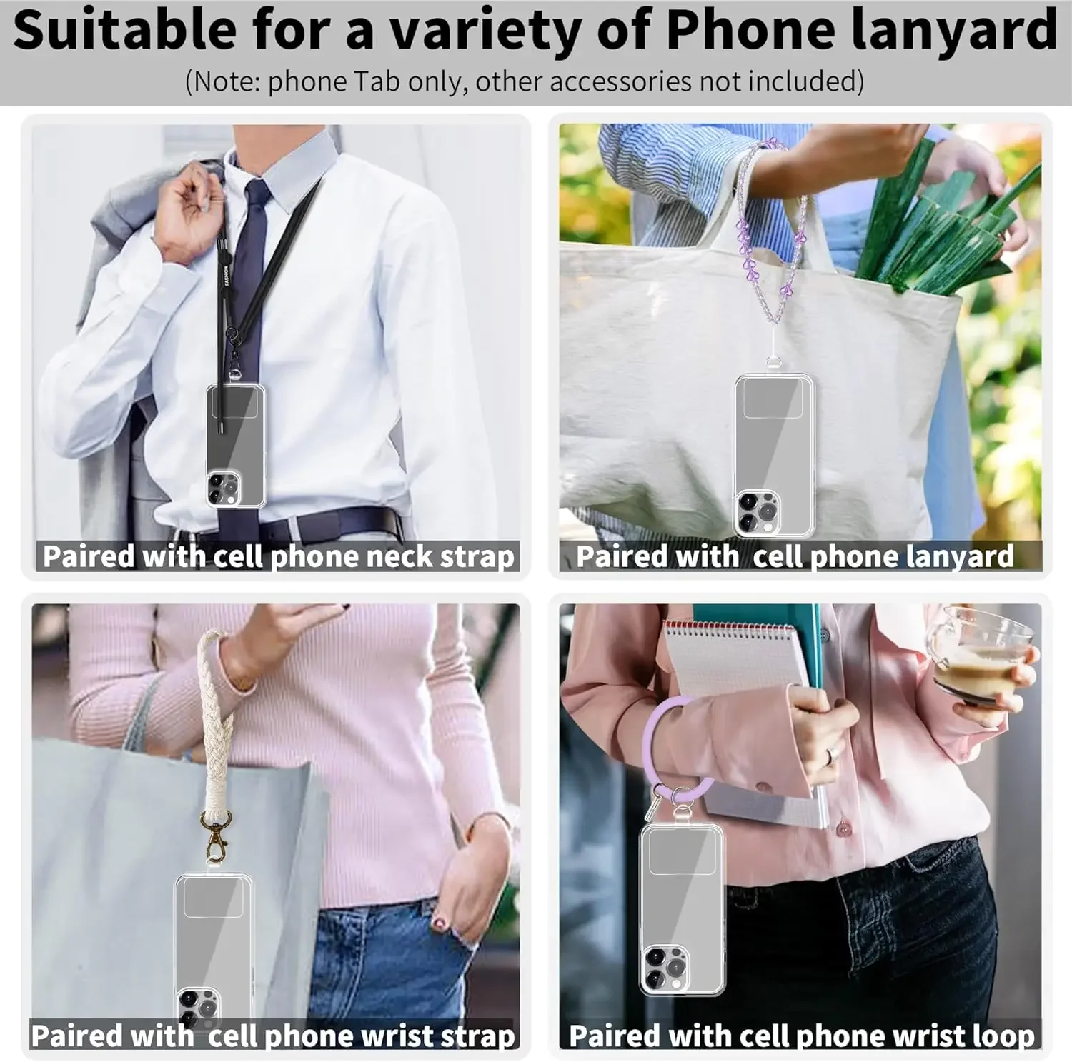 20/5PCS Universal Tpu Mobile Phone Anti-lost Lanyard Card Gasket Nylon Detachable Phone Hanging Cord Strap Patch Tether Pad - view 5