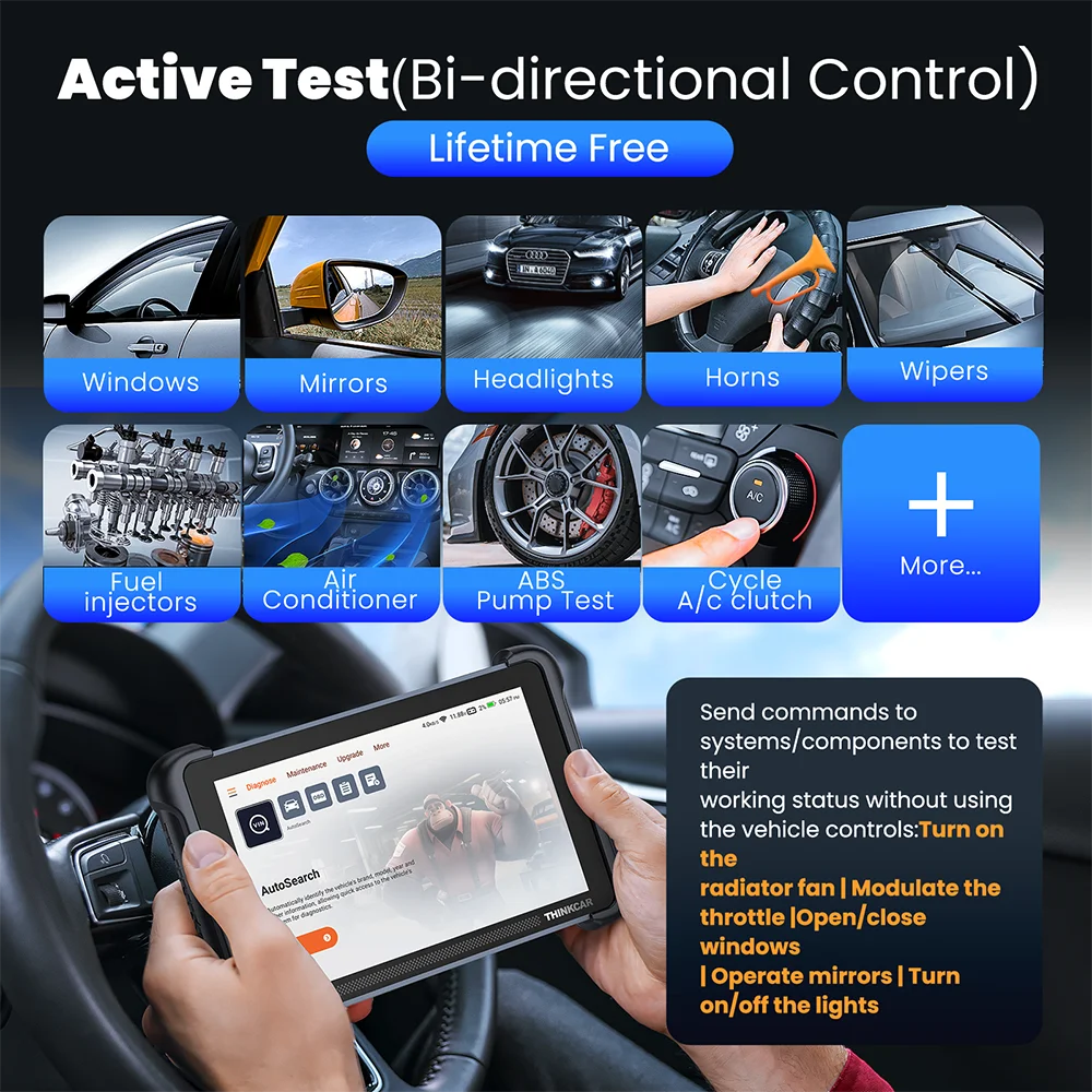 THINKCAR THINKSCAN 689BT obd2 Ferramenta de diagnóstico profissional OBD2 Suporte DOIP CAN FD 4+64GB Codificação ECU gratuita vitalícia Controle