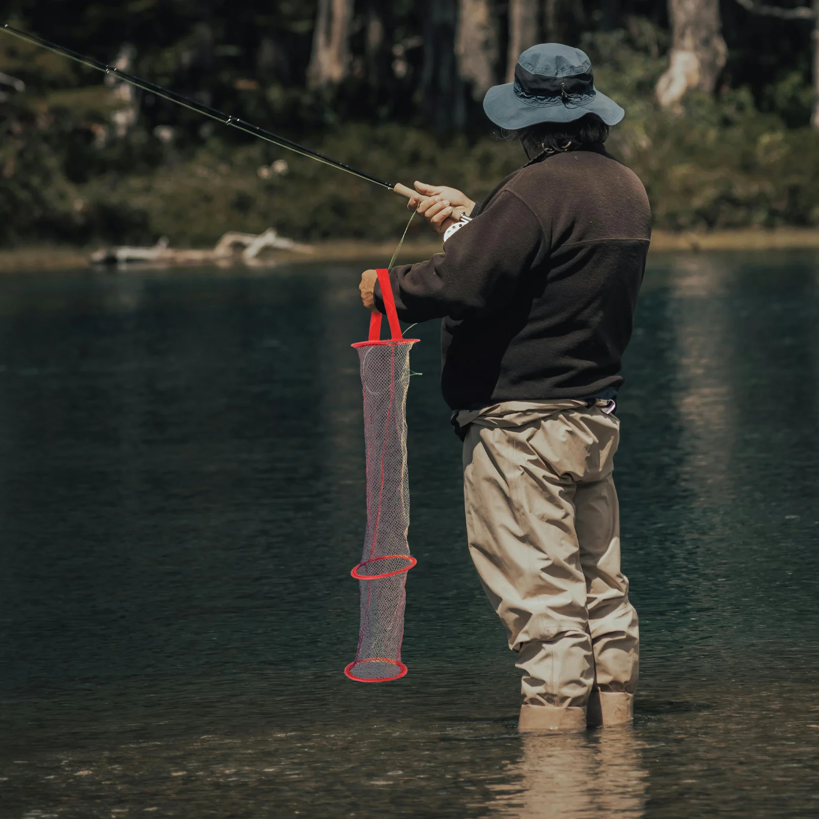 

Portable Small Fish Guard Net Folded Mesh Cage Mini Shrimp Basket Crawfish Lobster Bait Trap Floating Stream Fishing Tools