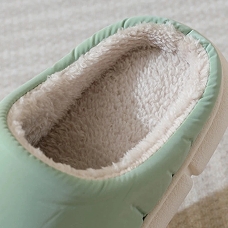 Pantofole da donna in cotone invernale fodera in peluche traspirante caldo impermeabile antiscivolo suola morbida spessa scarpe da casa pantofole