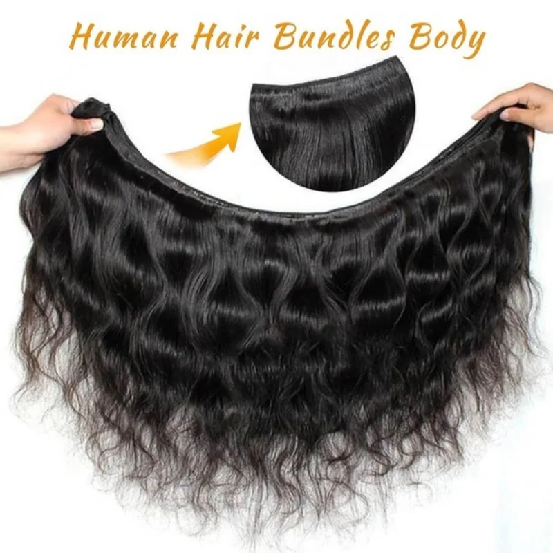 Extensiones de cabello humano 12A, mechones ondulados, mechones de cabello humano tejido, duradero y Flexible, doble trama, cómodos mechones de cabello Real