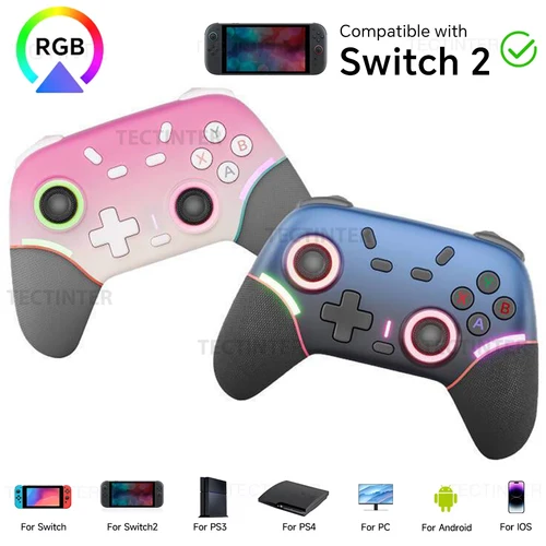 Controlador inalámbrico Bluetooth para Nintendo Switch 2/PS3/PS4 consola Gamepad para Android/IOS teléfono inteligente PC Joystick Controle