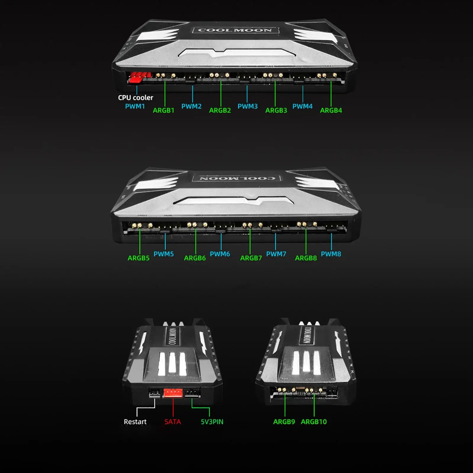PWM ARGB, Music Rhythm, Cooling Fan, RGB Controller, Radiator for Computer, Chassis for Gigabyte 5V3-Pin ARGB