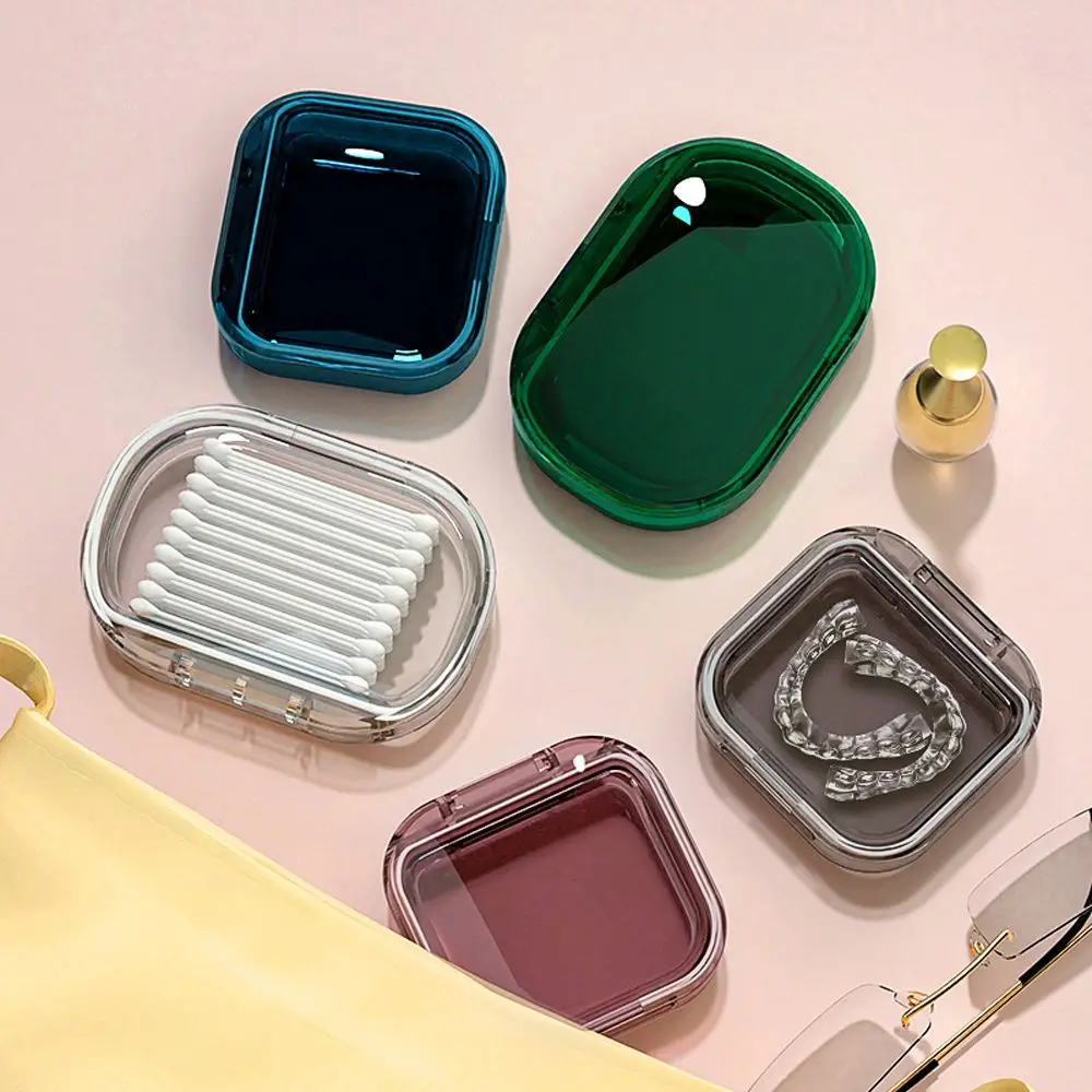 Plate Pill Box Cosmetic Case Invisible Braces Storage Case Earring Storage Case Rings Container Transparent Jewelry Box