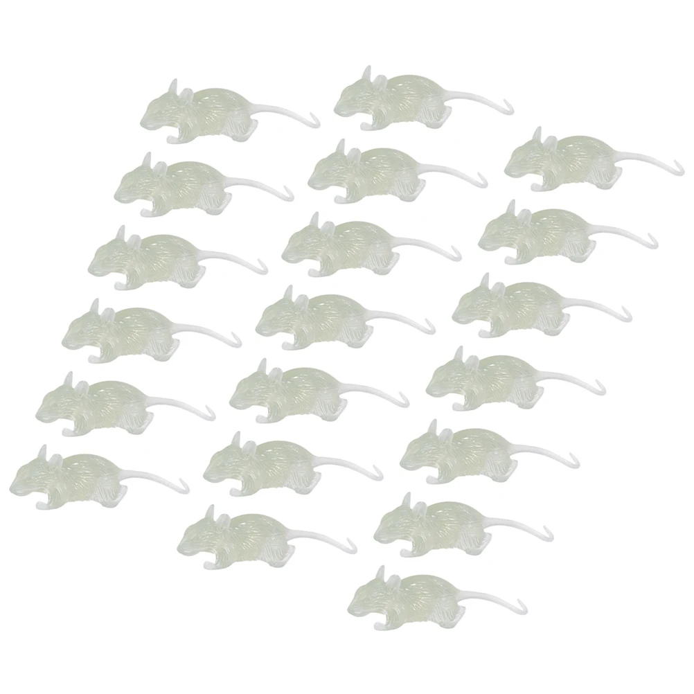 20Pcs Scary Halloween Luminous Mouse Prank Props Realistic Fake Rats Tricky Decoration Luminous Mouse Prank Toy