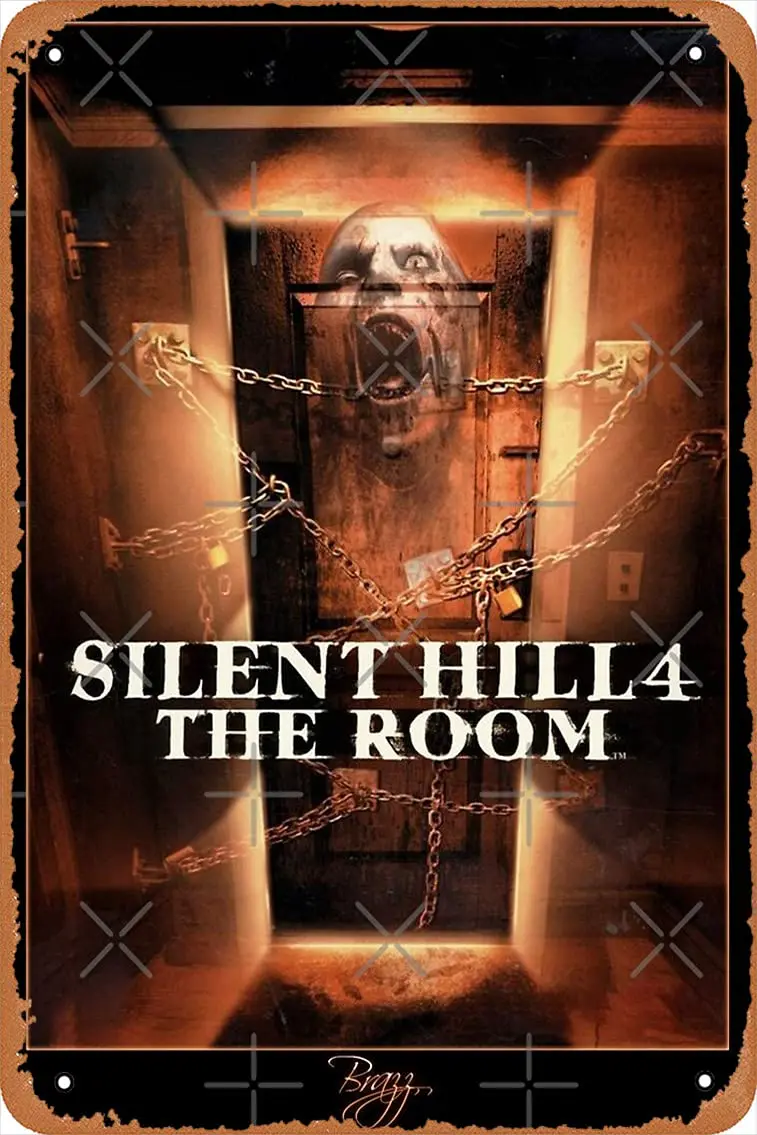 NIUMOWANG Metal Sign - Silent Hill 4 The Room - Ps2 Box Art Cover (Orignial) Tin Poster 12 X 8 Inches