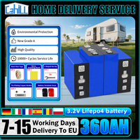 EU Stock 10000+ Cycles 360Ah Lifepo4 Battery 3.2V Lithium iron phosphate Rechargeable Cells For DIY 12V 24V 48V Solar RV Camping