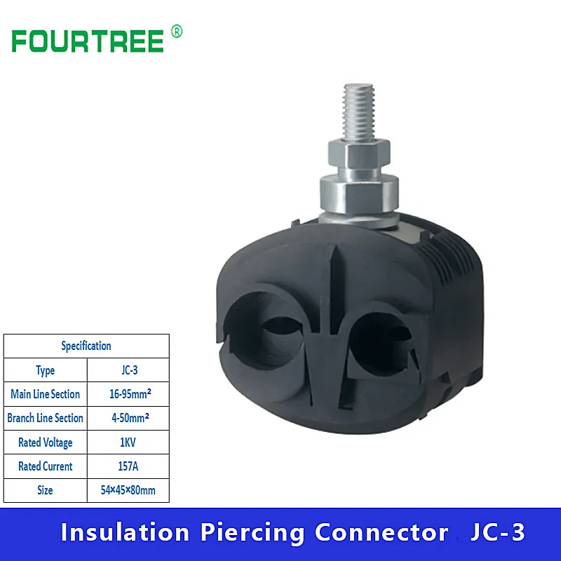 Conector de perforación de aislamiento, abrazadera de Cable sin pelado, divisor impermeable rápido, Sección de línea principal de 1KV, 16-95 mm2,