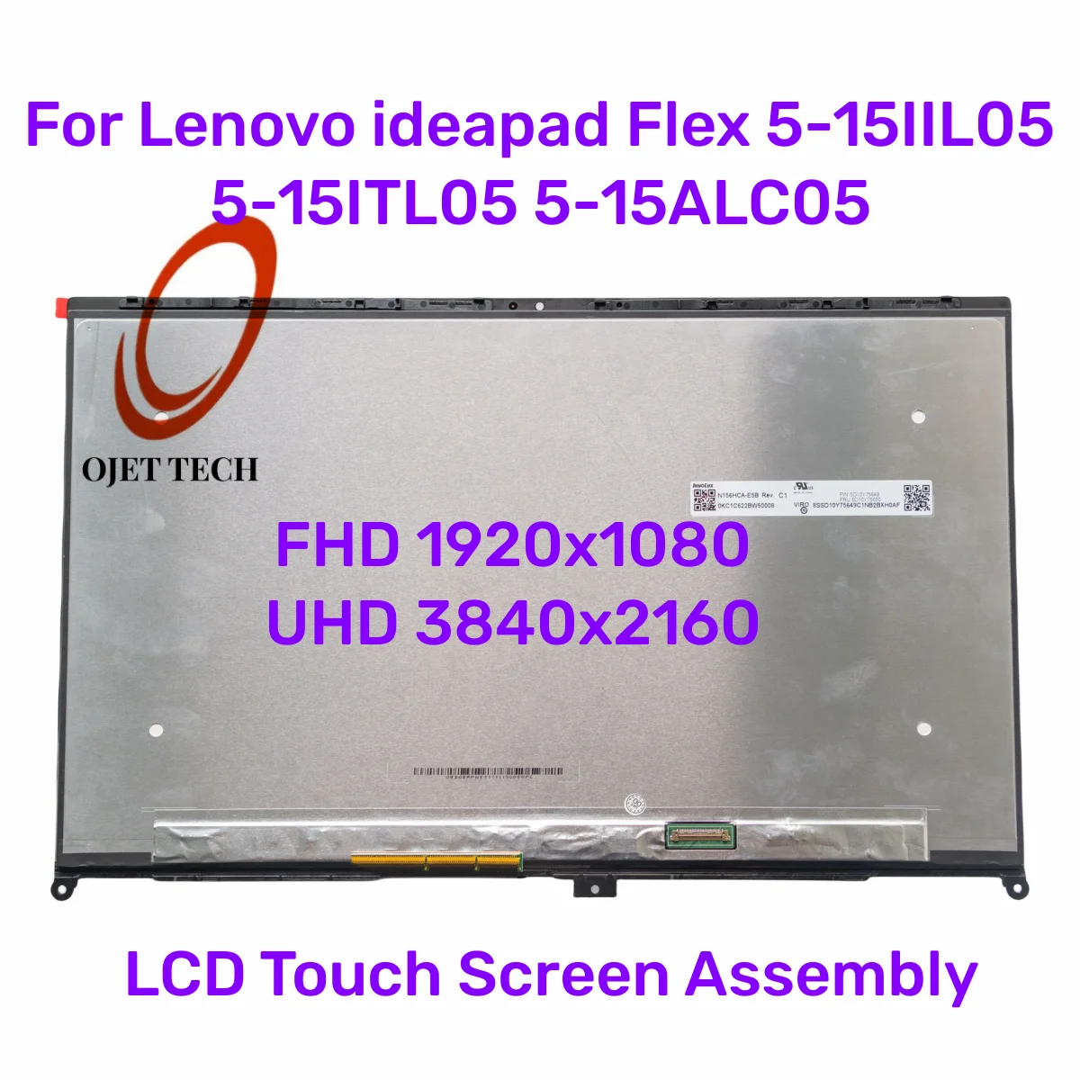 

15.6 LCD Touch Screen Digitizer Assembly for Lenovo Ideapad Flex 5-15IIL05 5-15ITL05 5-15ALC05 81X3 82HT 82HV 5D10S39643