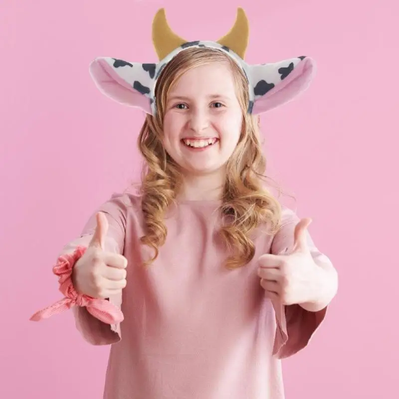 652F Asexuality الأذن الشعر هوب عصابات رأس الحيوان البقرة الأزياء ملحق لقضاء عطلة عيد ميلاد عيد الهالوين #4