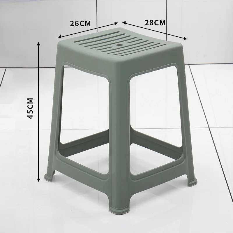 D82 plastic stool thickened bench fashion square stool dining table high stool simple cooked rubber stripes creative stool