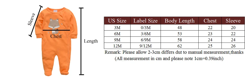 Kavkas 3 Pcs/lot Baby Boy Rompers 0-12M 100% Cotton Newborn Long Sleeve Clothes Cartoon Print Girls Items