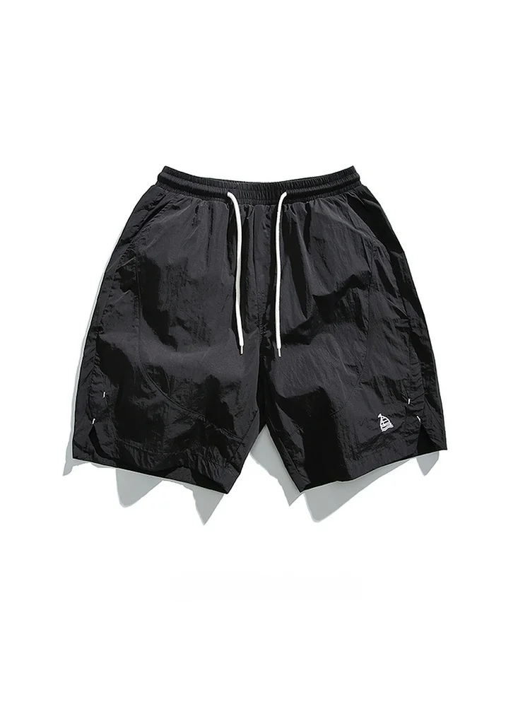 

Outdoor Workwear orts Men's Loose Casual Spor Qui Dry Embroidered American Sle Functional Straight Five-Quarter Length