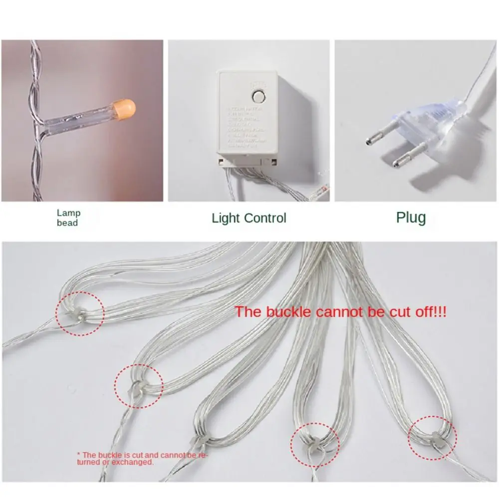 Guirxiété lumineuse LED étoiles pour Noël, rideau lumineux, ornements de Noël, lumière de vacances du père Noël, escales de fenêtre, mise en scène