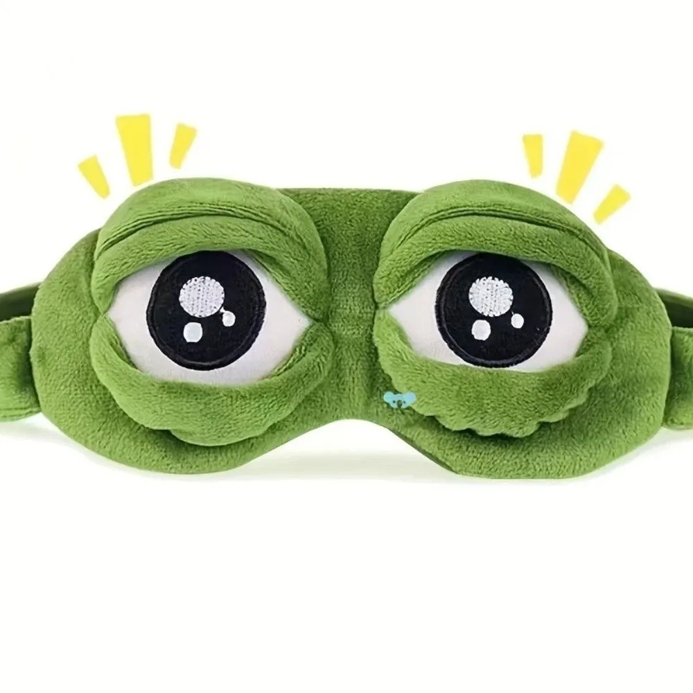 Lovely Cartoon Frog Sleep Eye Mask Green Big Eyes Breathable Shading Sleep Mask Skin-friendly 3D Eye Mask Dream Night