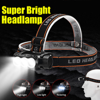 Super Bright LED Headlamp with Built-in 18650 Battery Head Flashlight Type-C Rechargeable Camping Night Fishing Headlight