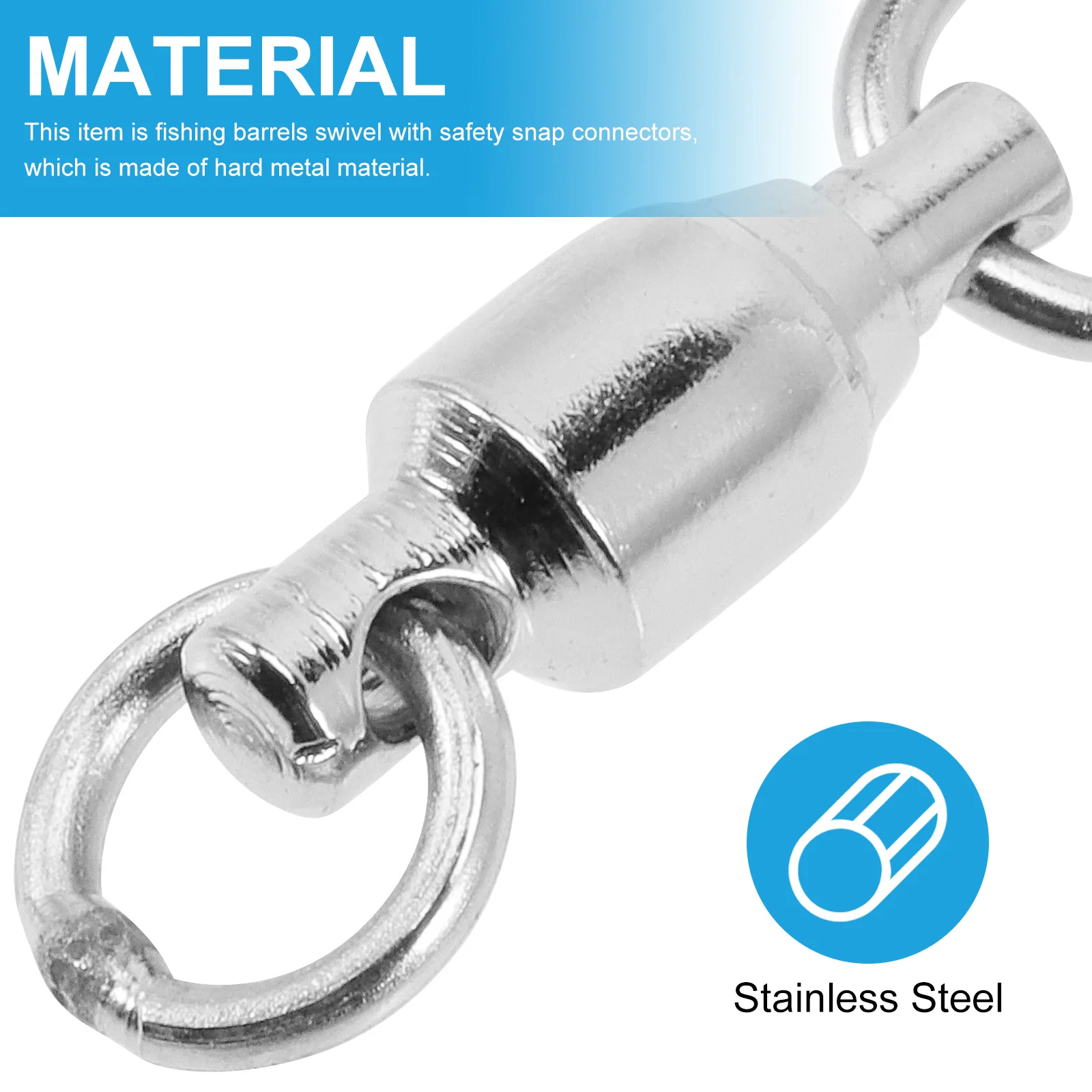 30 قطعة يدور الصيد برميل من الفولاذ المقاوم للصدأ يدور لاستبدال المياه المالحة والمياه العذبة موصلات الطعم الصغيرة الصيد في الهواء الطلق