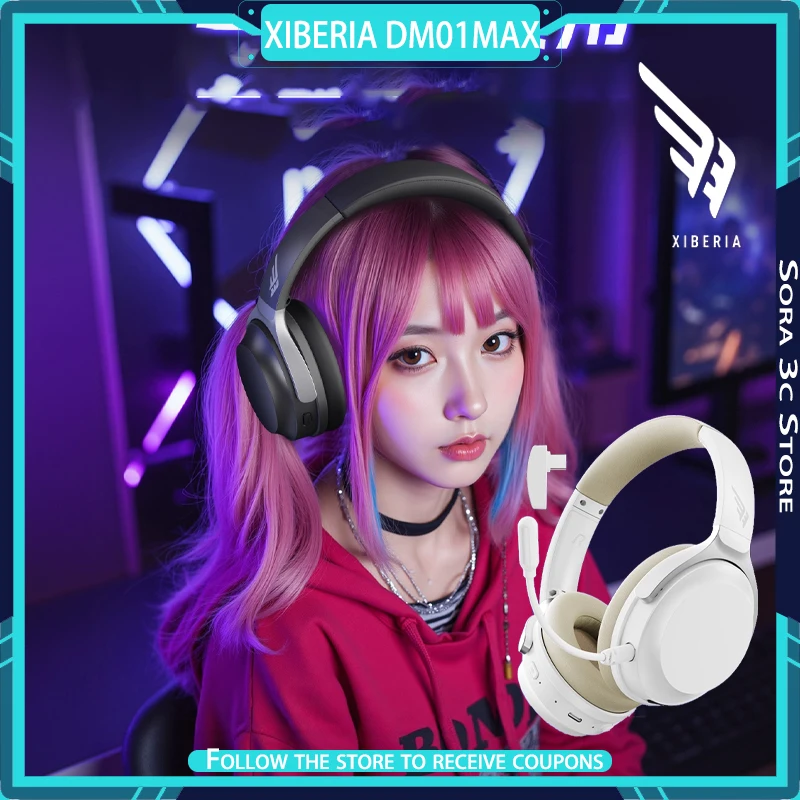 

Наушники Xiberia Dm01max, сменный микрофон с шумоподавлением, беспроводные игровые наушники с низкой задержкой для киберспорта, аксессуары для геймеров