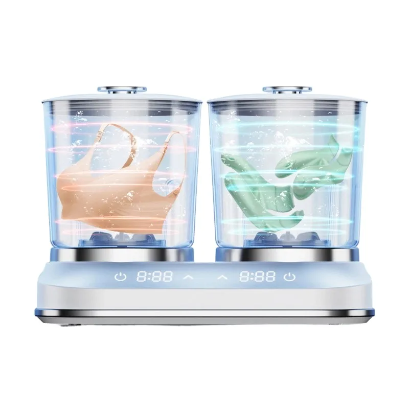 A66Z Dual-Barrel Rechargeable Washing Machine-Portable Mini Compact Design Washer USB Charging Ideal For Undergarments And Socks