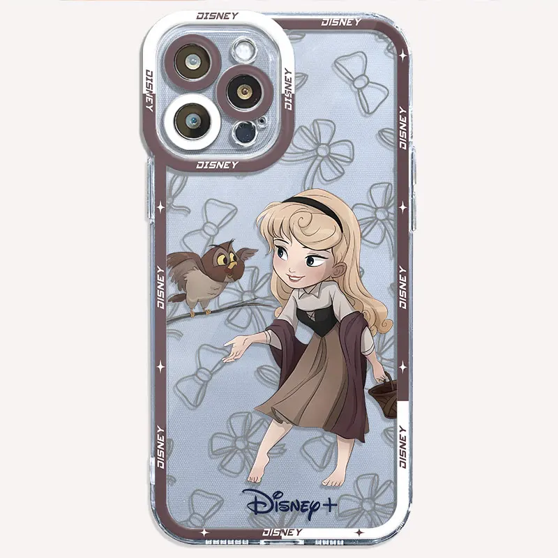 Disney Princess Cute Case for iPhone 15 Pro 13 Mini 12 14 Pro Max XR 7 8 11 Pro XS Max SE 15ProMax 12 TPU Clear Silicone Cover