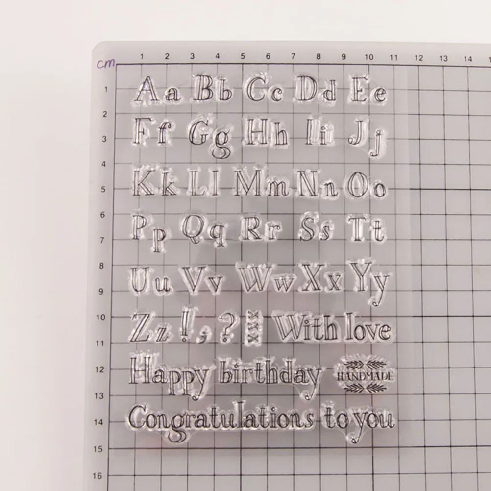 Silicone Clear Alphabet Stamps Tpr Material See Through Stamping Set for DIY Scrapbooking Photo Album Card Envelope Diary