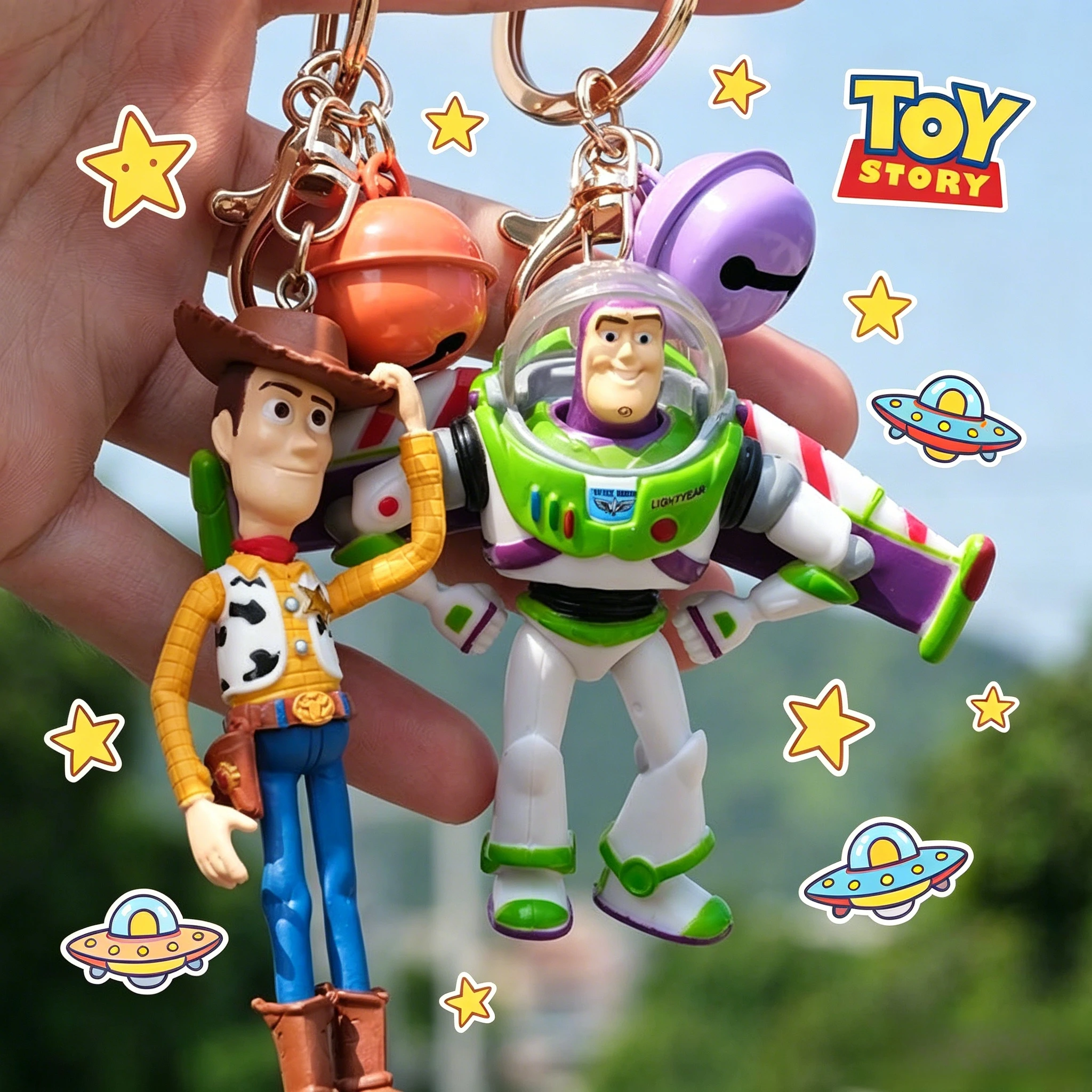 Nouveau porte-clés poupée Toy Story Woody et Buzz Lightyear 2026, pendentif de sac dessin animé, figurine anime, accessoire pour cadeau d'anniversaire
