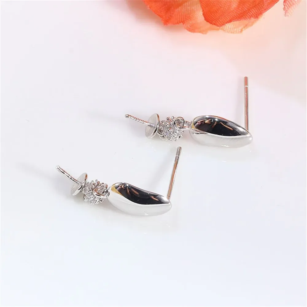 

S925 Sterling Silver Pearl Earring Settings DIY Jewelry Making Supplies Blank Earring Posts for Handcrafted Accessories No Pearl