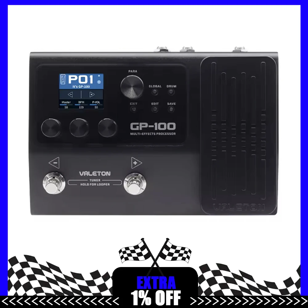 VALETON GP-100 Guitar Bass Multi Effects Processor Pedal Looper IR OTG USB Multi Language  Expression Pedal Gifts