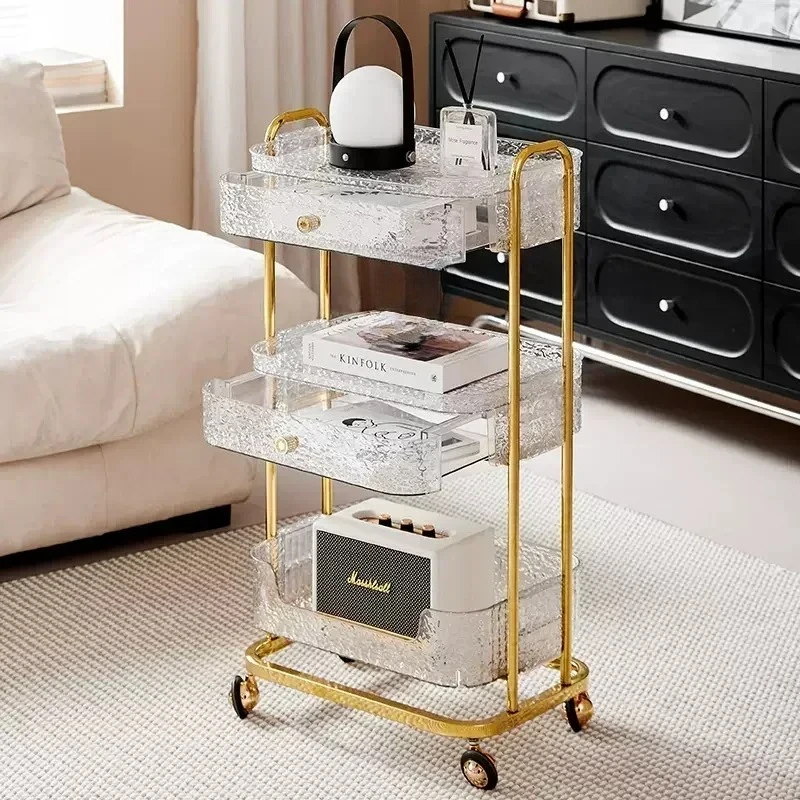 Premium Beauty Salon Decor Furniture Storage Cart Wheels Golden Aesthetic Roulette Trolley Clinical Carrello 3