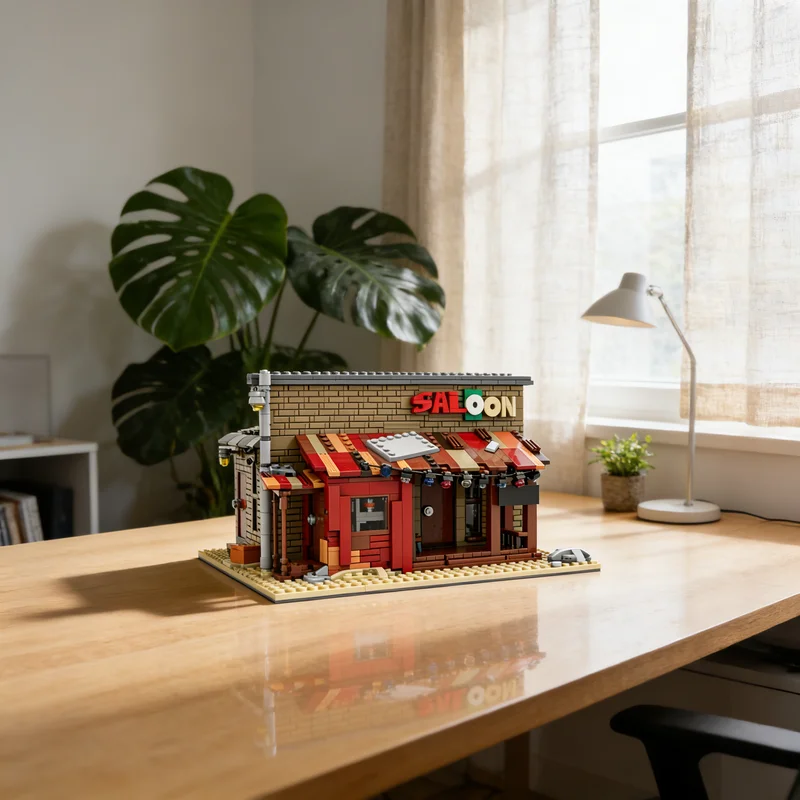 1716 piezas MOC Prospector Saloon Fallout New Vegas, Bloques de Construcción de Modelo, Juguete de Regalo, Exhibición Creativa, Coleccionable de Escritorio, Premium para Adultos