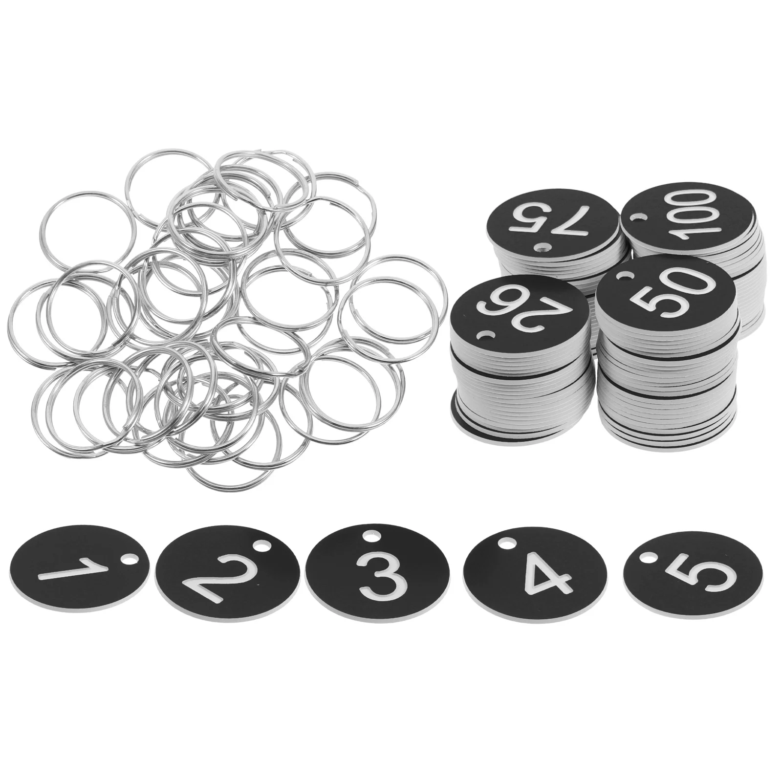 

100Pcs Circular Number Tags Plastic Numbered Discs Number Key Tags for Locating Organizing Gym School Office Locker Keys