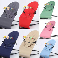 Portable Baby Rocker Chair with Washcloth Infant Recline Adjustable Baby Bouncer Seat Newborn Swing Chair Baby Cradle with Toys