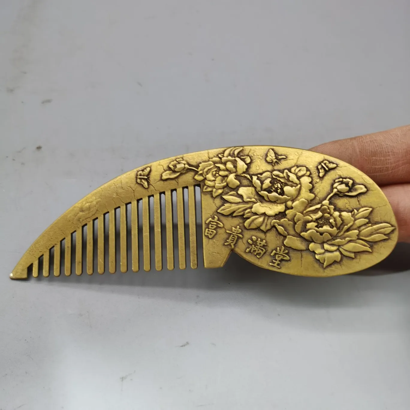 Pure Copper Antique Flower Blooming Rich And Noble Copper Comb