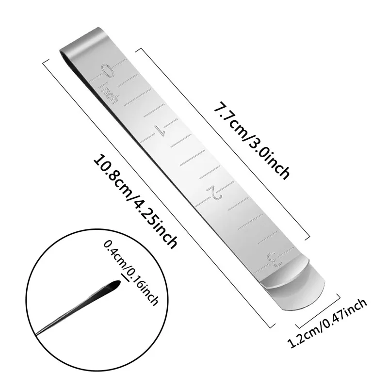 Clothing Sewing Clips 1/3/5/10Pcs Stainless Steel Hemming Clips 3 Inches Measurement Ruler Quilting Supplies For Precise Fabric