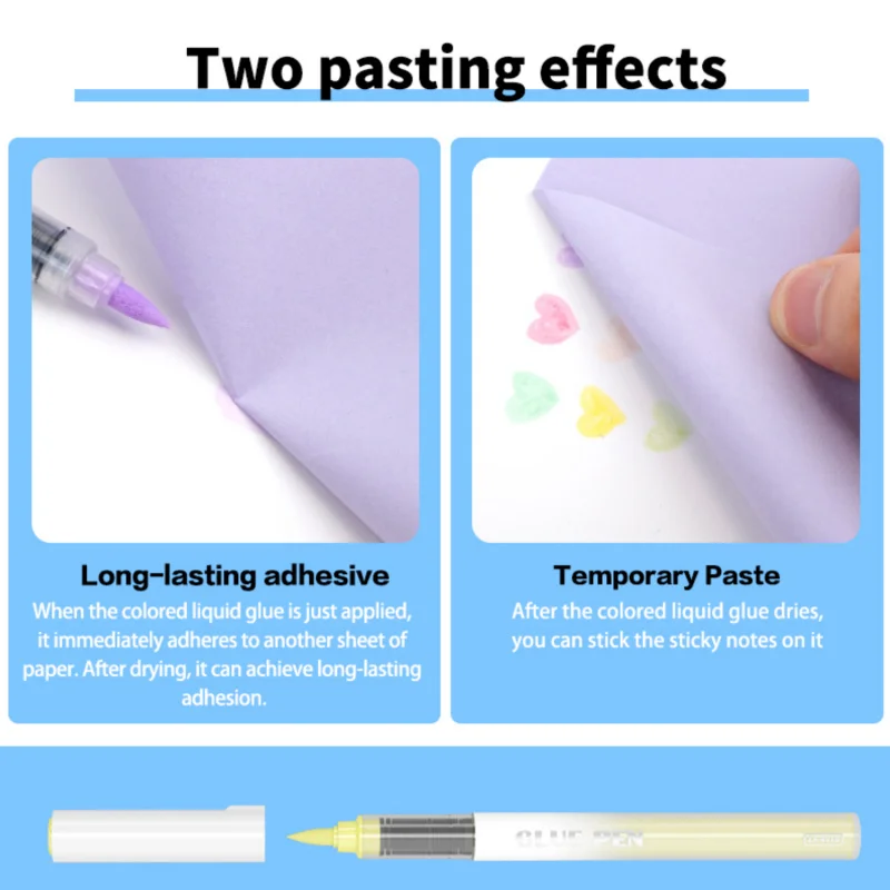 3/9-pack direct-flow glue pens with soft, flexible tips that are easy to use, quick-drying, and provide strong adhesion,