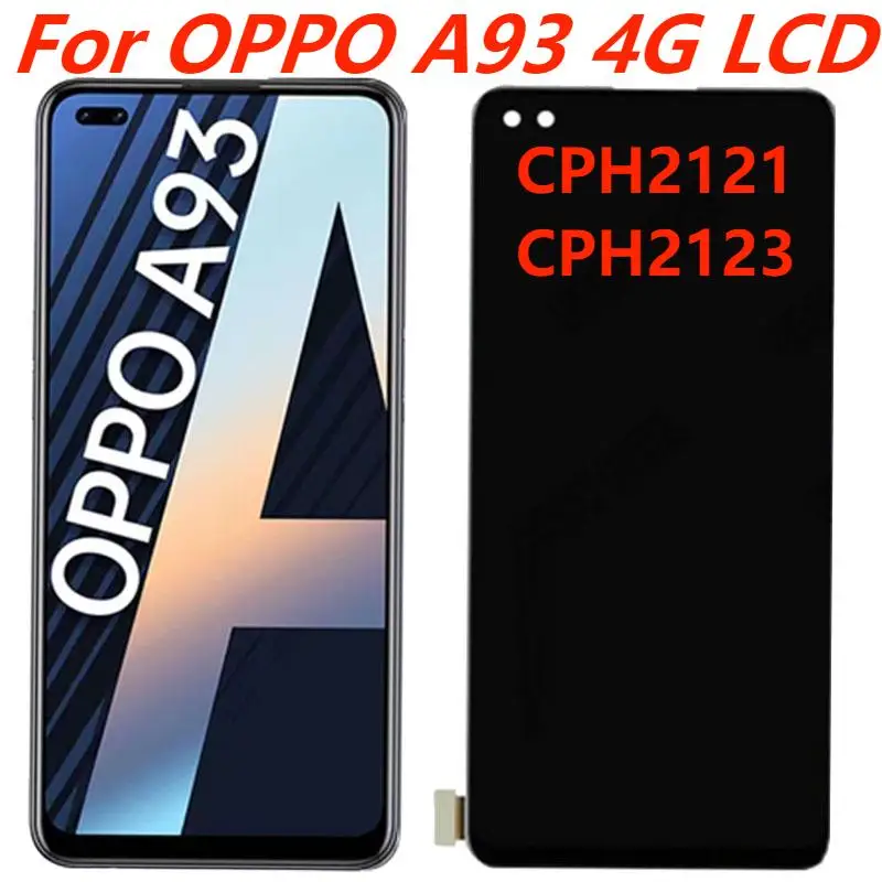 

6.43'' Original For OPPO A93 4G 2020 CPH2121 CPH2123 LCD Display Touch Screen Digitizer Assembly With Frame OPPO A93 Replacement