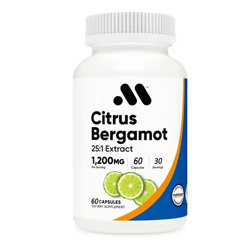 

Citrus Bergamot Capsules 1200mg, 60 Capsules -25:1 Bergamot Extract-60 Portions,gluten Free, Vegetarian,non Genetically Modified
