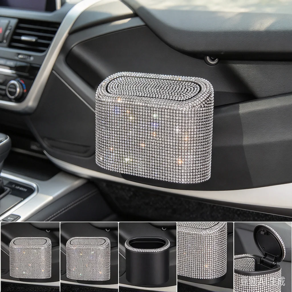 New Portable LED Light Car Ashtray Universal Cigarette Cylinder Holder Car Styling Mini Trash Box