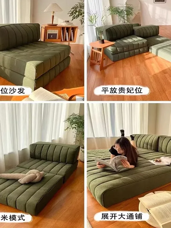 وحدة أريكة من القماش الشمالي مجموعة كتلة التوفو شقة صغيرة متحركة كاملة تفكيك وغسل أريكة حصير بدون ذراع #5