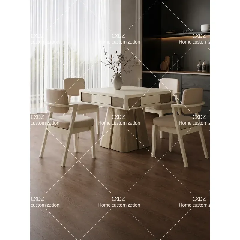 Zhouque Solid Wood Automatic Mahjong Table Household Dining Table Dual Purpose 2026 New Cream Style Silent Free Push Machine