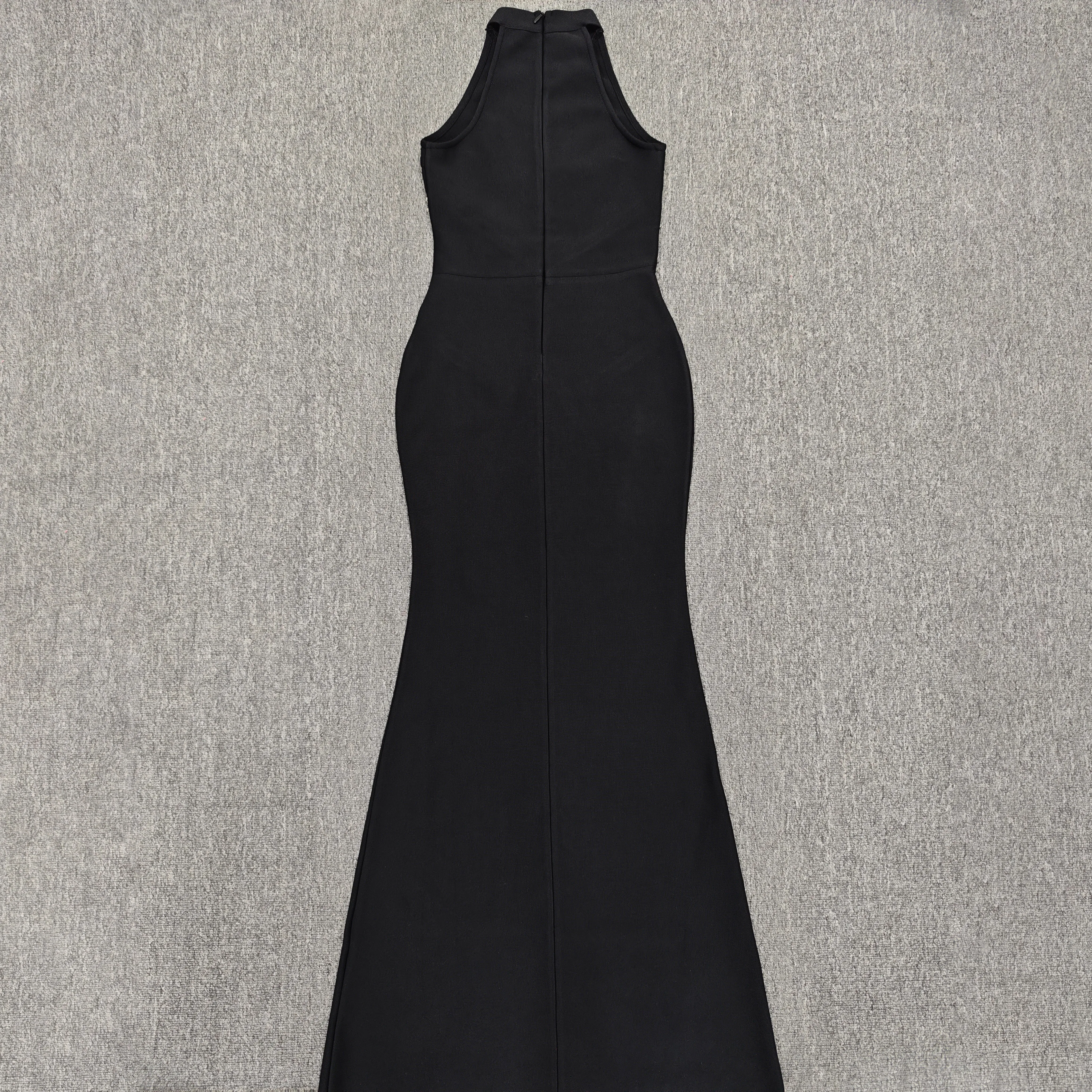 ชุดเดรสยาวทรงเมอร์เมดสีดำหรูหรา ประดับเพชร แขนกุด เซ็กซี่ สำหรับผู้หญิง ชุดราตรีออกงานพรมแดงแบบดารา