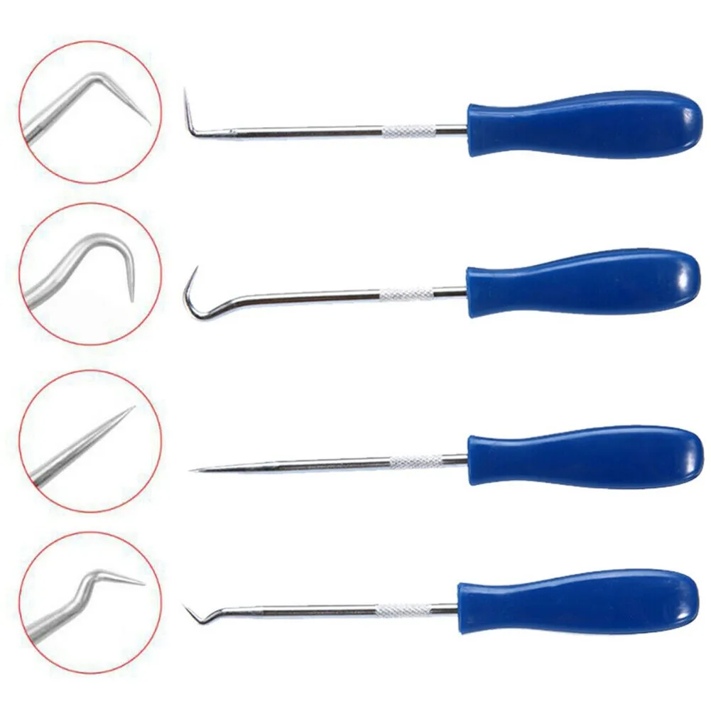 1Pc Pick And Hook Tool Set For Car O-Ring Oil Seal Gasket Removal Hardened Steel Shaft With Grip Handle 45/90/135 Degree Angles