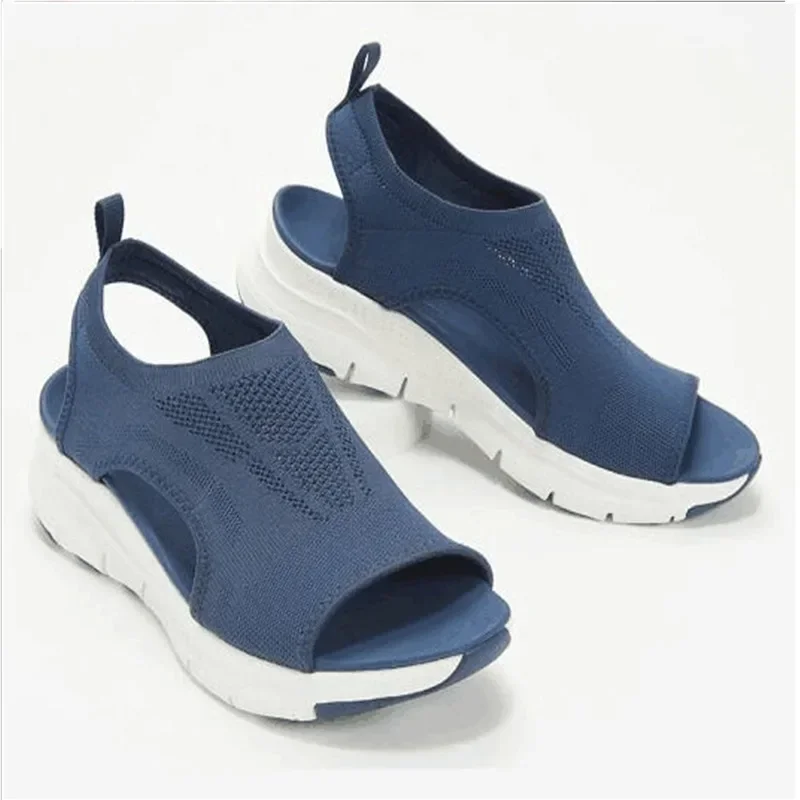 Women Summer Mesh Casual Sandals Ladies Wedges Outdoor Shallow Platform Shoes Female Slip-On Light Comfort Shoes Plus Size