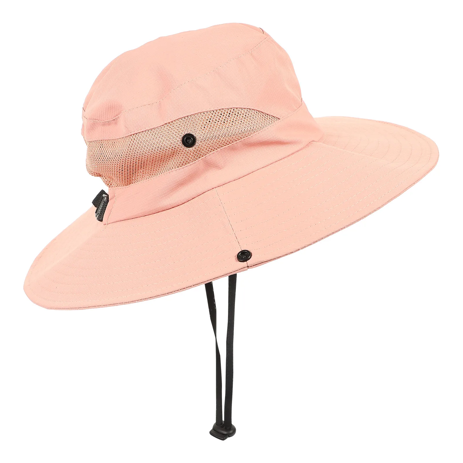 

Outdoor Sun Hat Breathable Mesh Design Adjustable Drawstring One Size Wide Brim Sunshade Hat for Fishing Hiking Camping Summer