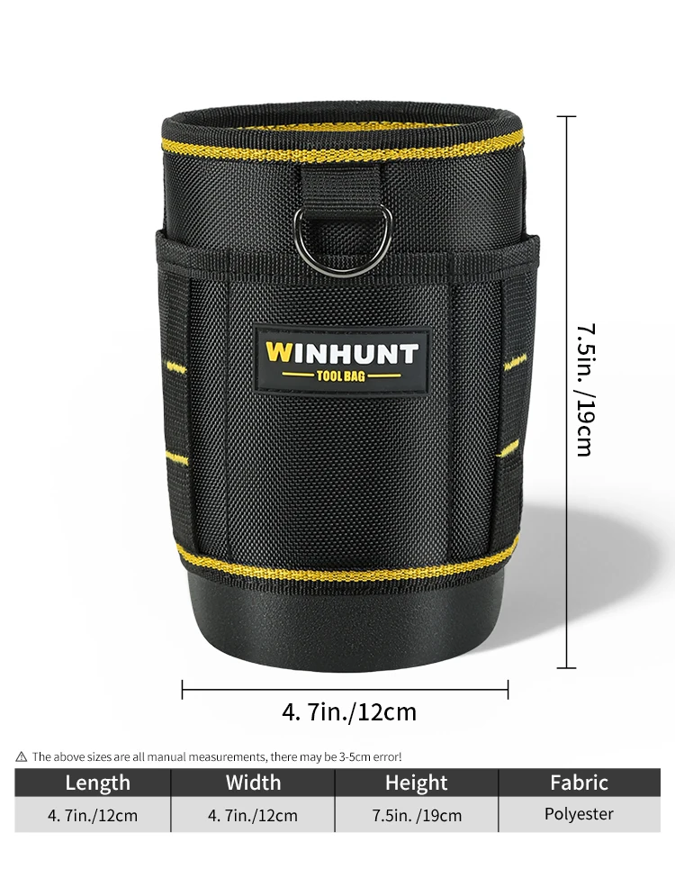 Robuste Werkzeugtasche für die Taille, tragbare Bohrer-Aufbewahrungstasche, geformter Boden, Organizer für Kleinteile, Gürtel-Werkzeugeimer – Detail 7
