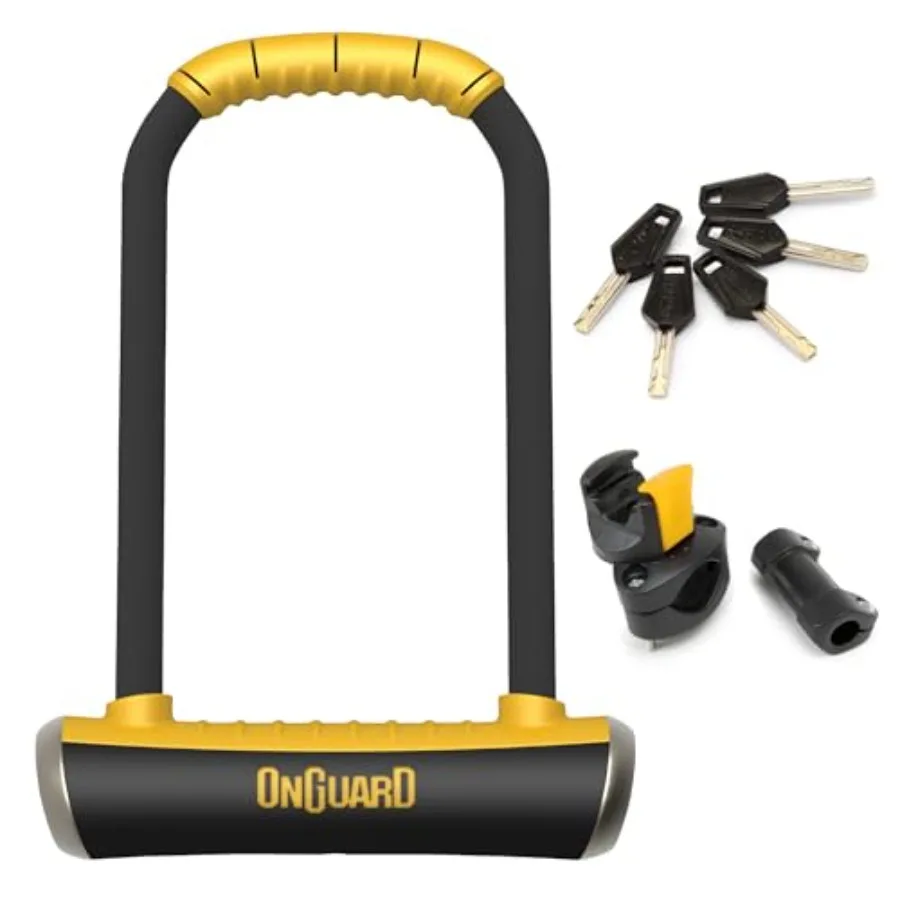 

Bike lock for outdoor use, hardened steel, black, 16.8 mm shackle thickness with X4P Quad Lock Mechanism and mount bracket