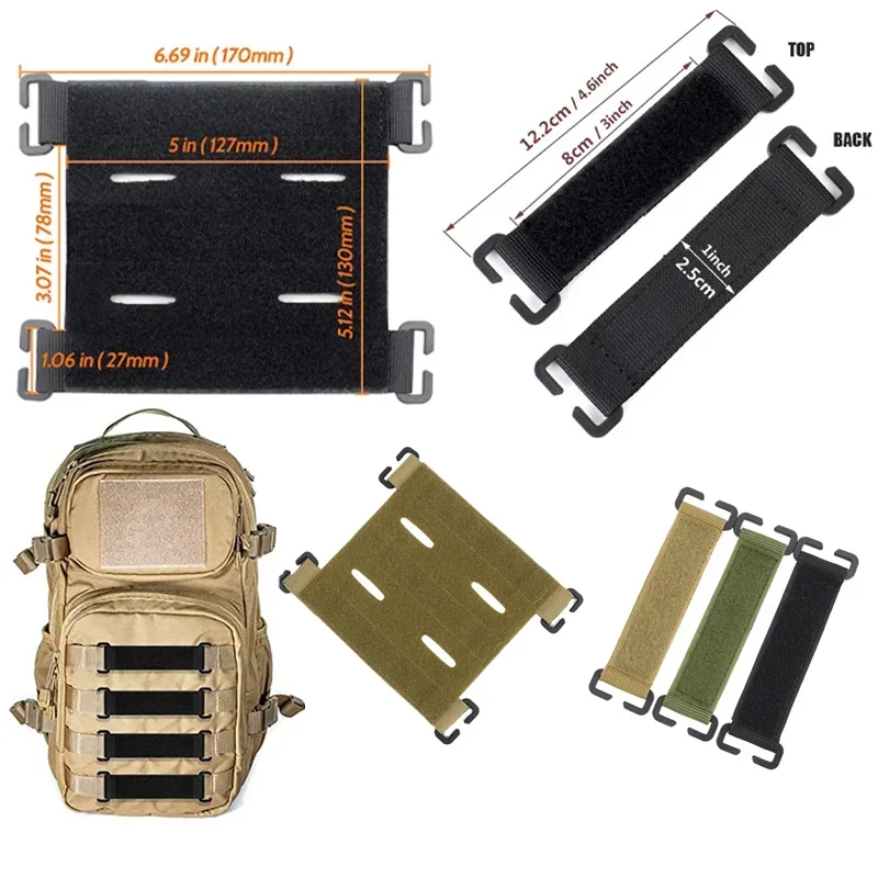 Molle Patches Attachment Hook&Loop Panel DIY Badges Patch Display Holder Board Bags Backpack Vest Converter Ribbon Adapter
