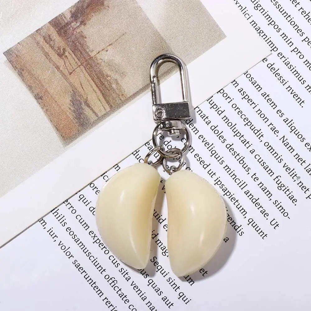 Women Men Unique Bag Pendant Jewelry Student Car Keychains Garlic Keychain Garlic Pendant Garlic Keyring Food Keychain