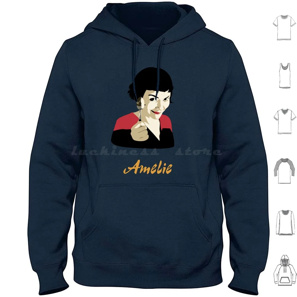 Amelie Hoodie cotton Long Sleeve Amelie Foal Fabulous Destiny Movie Cinema French Girl Malice Magic Life La France Paris