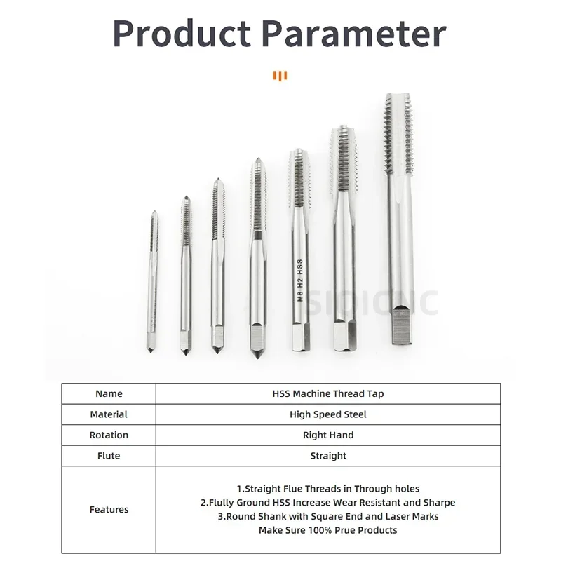 ExactBit Right Hand Thread Tap HSS Machine Plug Tap Metric Screw Tap Drill Thread Tool M2 M3 M4 M6 M7 M8 M10 M12 M14 Hand Tools